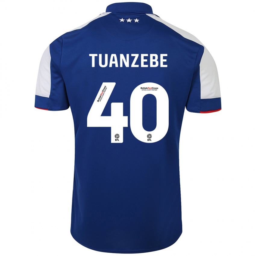 Kobiety Axel Tuanzebe #40 Niebieski Domowa Koszulka 2023/24 Koszulki Klubowe