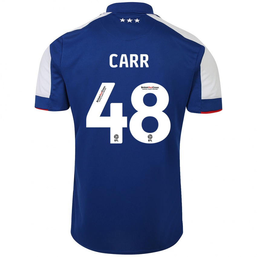 Kobiety Ryan Carr #48 Niebieski Domowa Koszulka 2023/24 Koszulki Klubowe