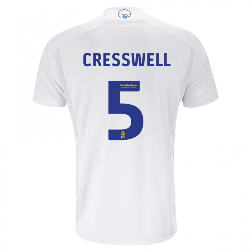 Kobiety Charlie Cresswell #5 Biały Domowa Koszulka 2023/24 Koszulki Klubowe