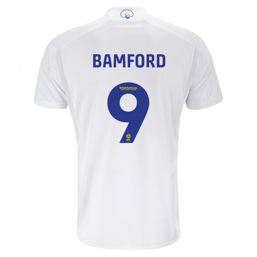 Kobiety Patrick Bamford #9 Biały Domowa Koszulka 2023/24 Koszulki Klubowe