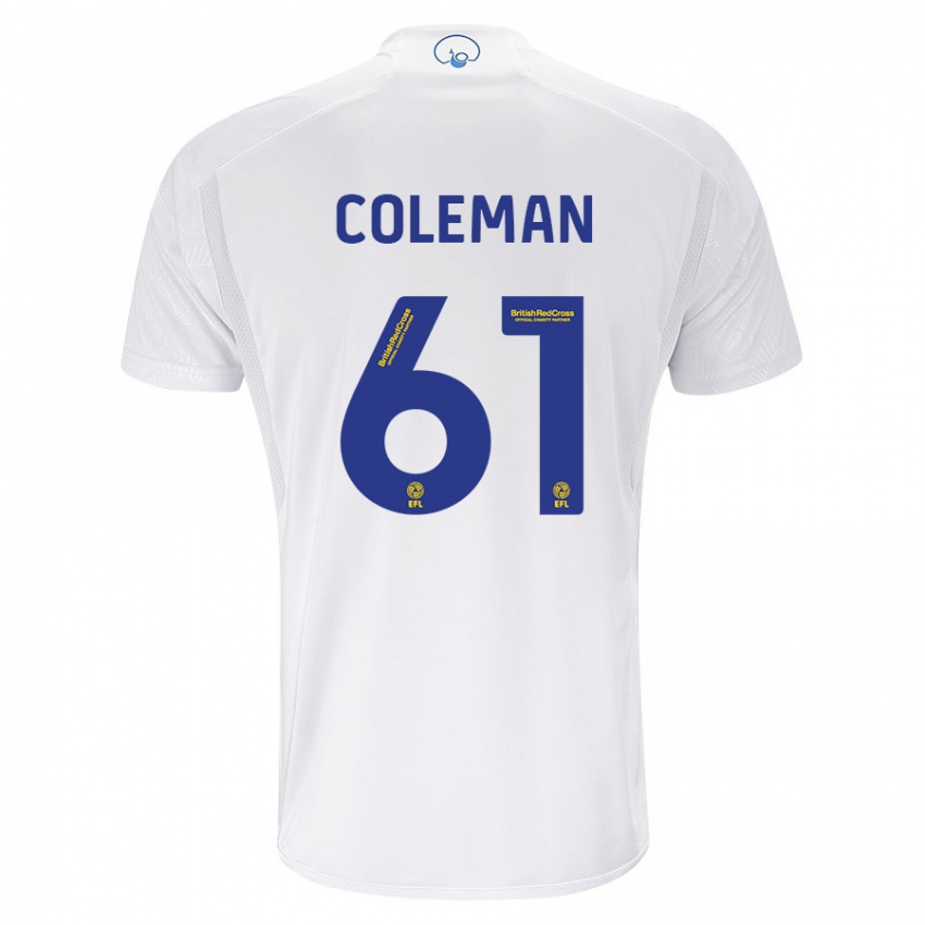 Kobiety Cian Coleman #61 Biały Domowa Koszulka 2023/24 Koszulki Klubowe