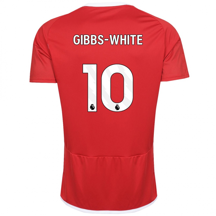 Kobiety Morgan Gibbs-White #10 Czerwony Domowa Koszulka 2023/24 Koszulki Klubowe