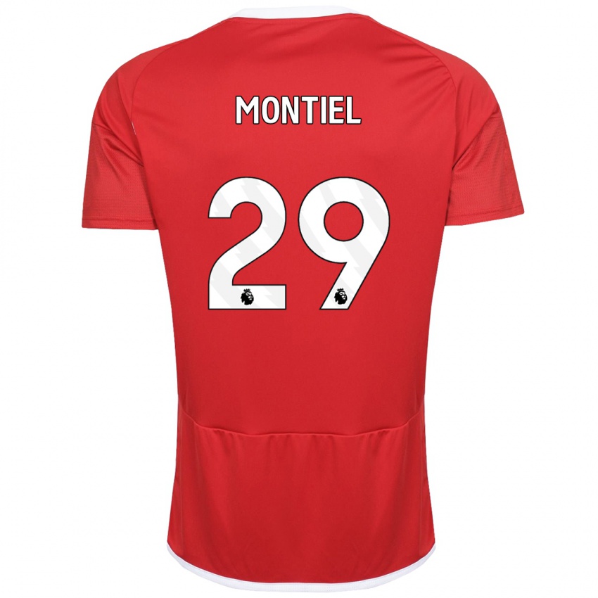 Kobiety Gonzalo Montiel #29 Czerwony Domowa Koszulka 2023/24 Koszulki Klubowe