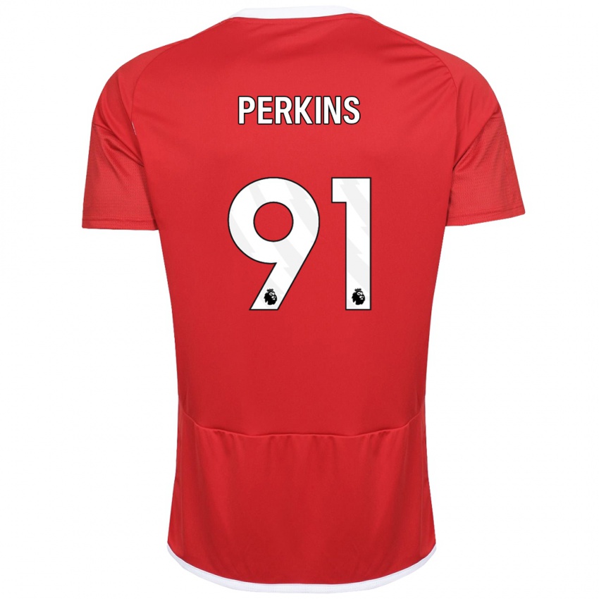 Kobiety Jack Perkins #91 Czerwony Domowa Koszulka 2023/24 Koszulki Klubowe