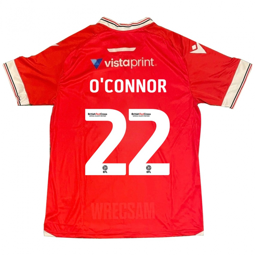 Kobiety Thomas O'connor #22 Czerwony Domowa Koszulka 2023/24 Koszulki Klubowe