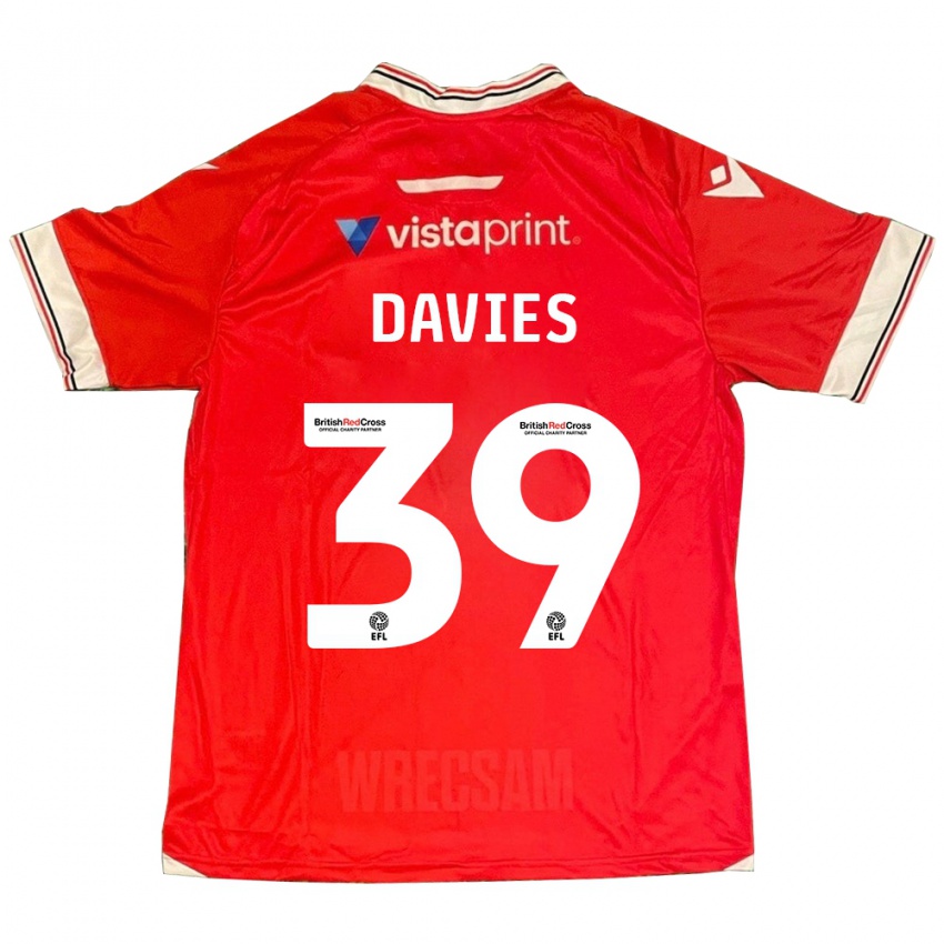 Kobiety Daniel Davies #39 Czerwony Domowa Koszulka 2023/24 Koszulki Klubowe