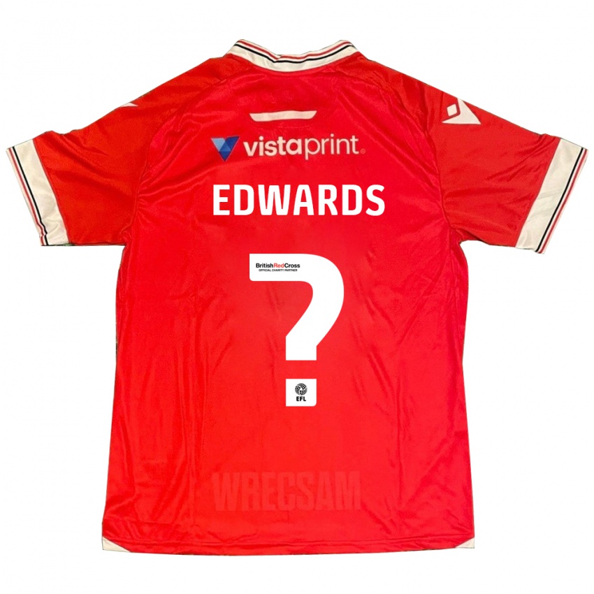 Kobiety Callum Edwards #0 Czerwony Domowa Koszulka 2023/24 Koszulki Klubowe