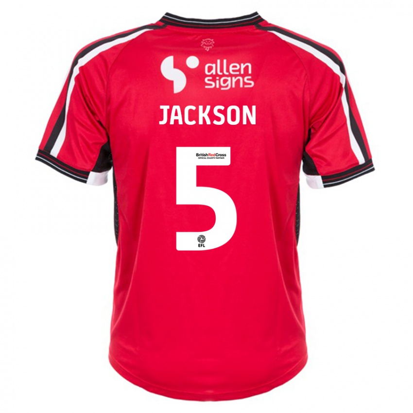 Kobiety Adam Jackson #5 Czerwony Domowa Koszulka 2023/24 Koszulki Klubowe