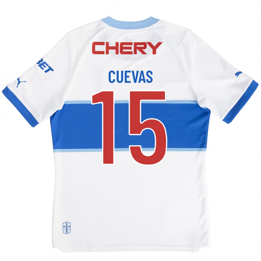 Kobiety Cristian Cuevas #15 Biały Domowa Koszulka 2023/24 Koszulki Klubowe