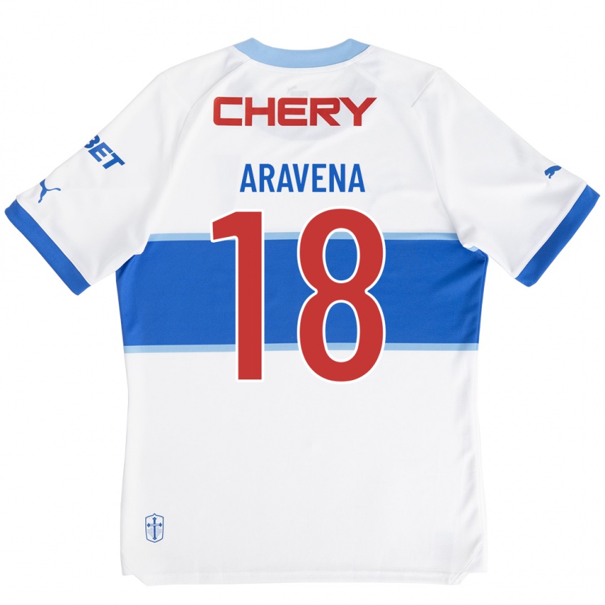 Kobiety Alexander Aravena #18 Biały Domowa Koszulka 2023/24 Koszulki Klubowe