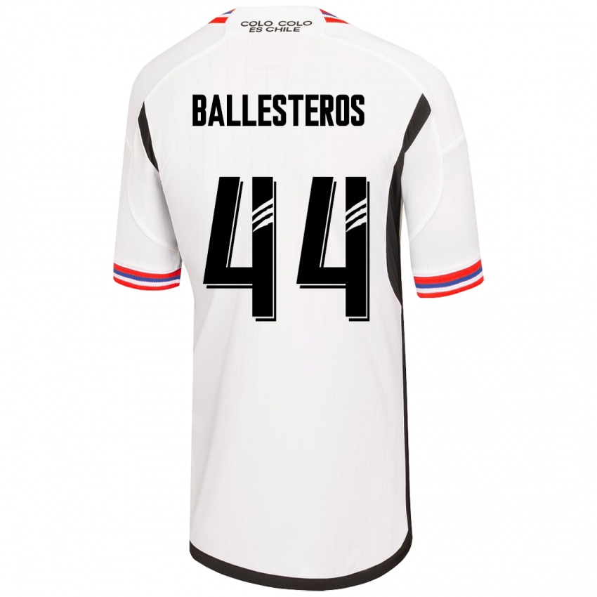 Kobiety Martín Ballesteros #44 Biały Domowa Koszulka 2023/24 Koszulki Klubowe