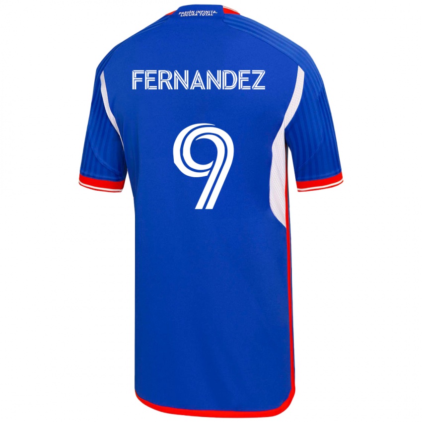 Kobiety Leandro Fernández #9 Niebieski Domowa Koszulka 2023/24 Koszulki Klubowe