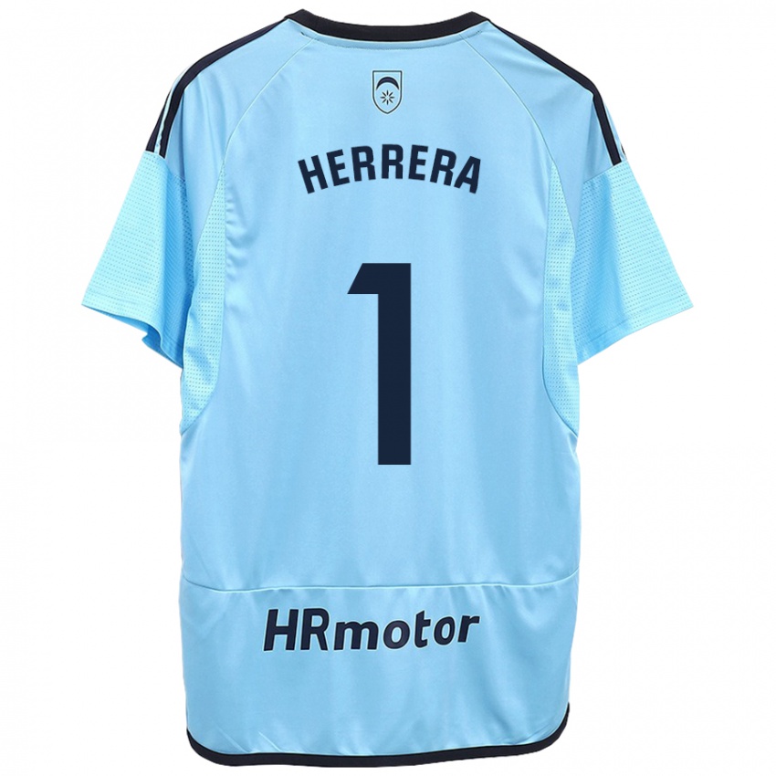 Kobiety Sergio Herrera #1 Niebieski Wyjazdowa Koszulka 2023/24 Koszulki Klubowe