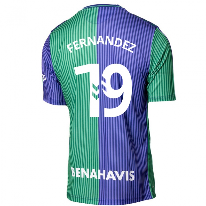 Kobiety Roberto Fernández #19 Zielono-Niebieski Wyjazdowa Koszulka 2023/24 Koszulki Klubowe