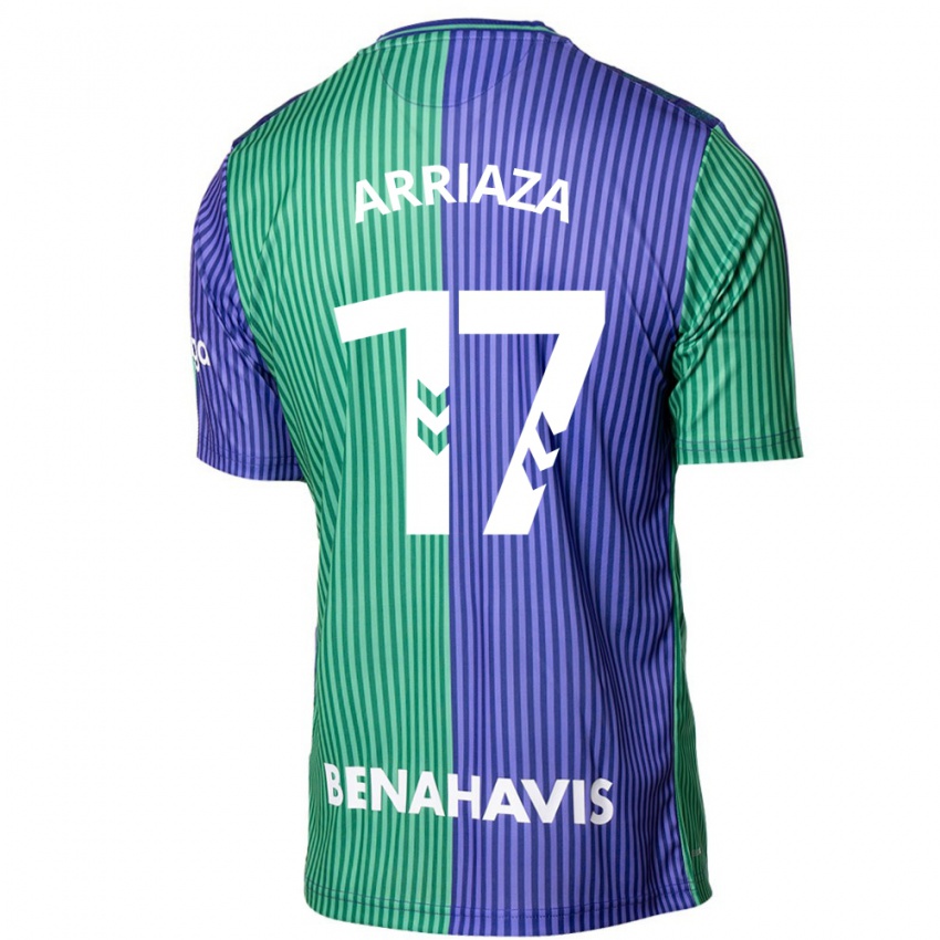 Kobiety Pablo Arriaza #17 Zielono-Niebieski Wyjazdowa Koszulka 2023/24 Koszulki Klubowe