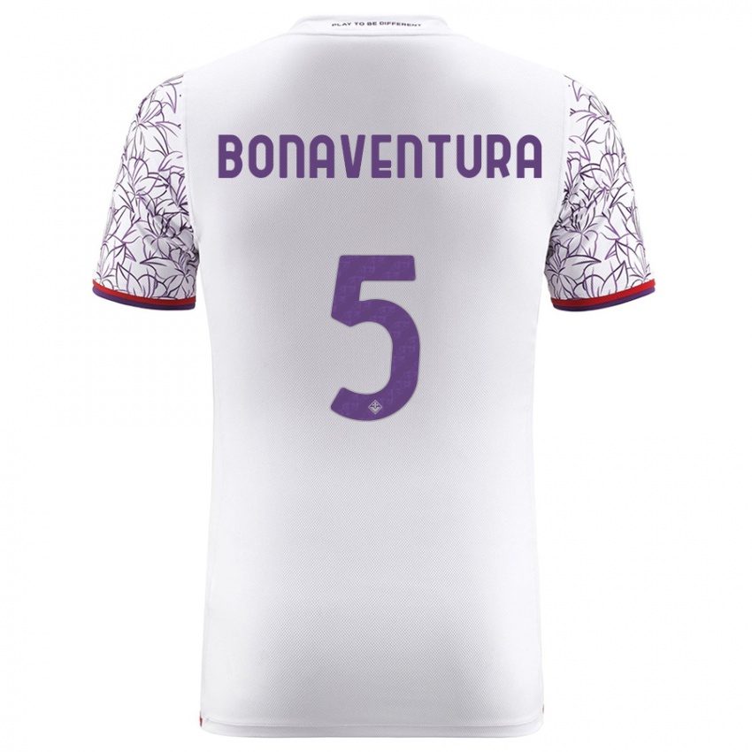 Kobiety Giacomo Bonaventura #5 Biały Wyjazdowa Koszulka 2023/24 Koszulki Klubowe