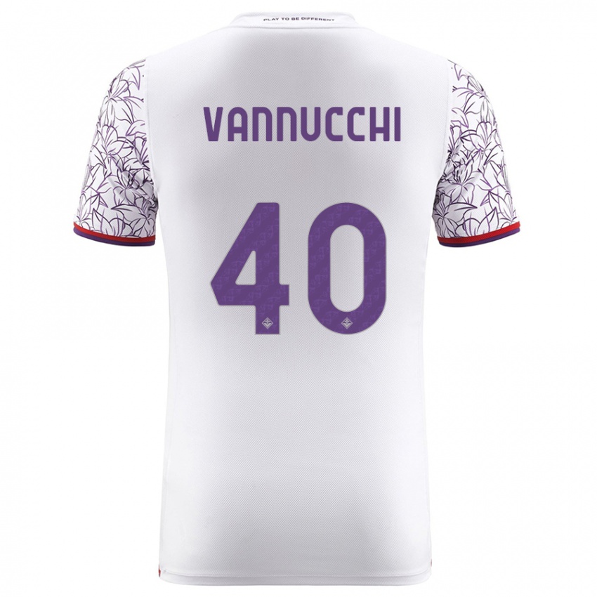 Kobiety Tommaso Vannucchi #40 Biały Wyjazdowa Koszulka 2023/24 Koszulki Klubowe
