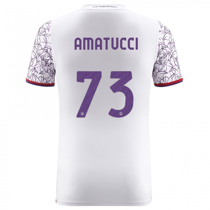 Kobiety Lorenzo Amatucci #73 Biały Wyjazdowa Koszulka 2023/24 Koszulki Klubowe