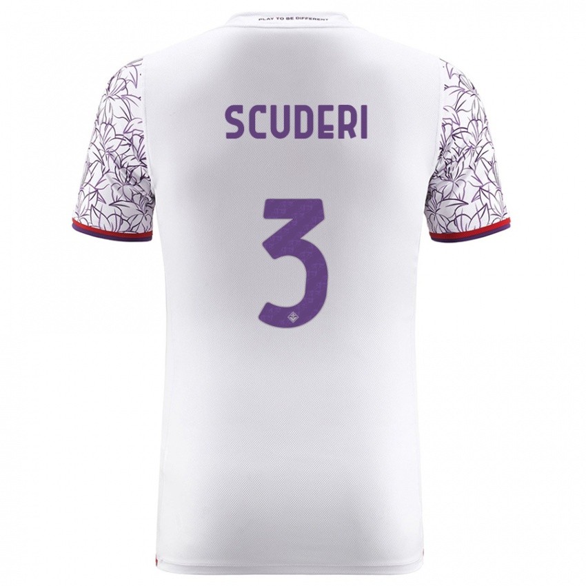 Kobiety Giulio Scuderi #3 Biały Wyjazdowa Koszulka 2023/24 Koszulki Klubowe