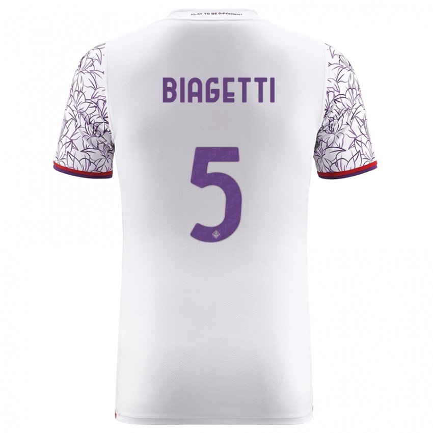 Kobiety Christian Biagetti #5 Biały Wyjazdowa Koszulka 2023/24 Koszulki Klubowe