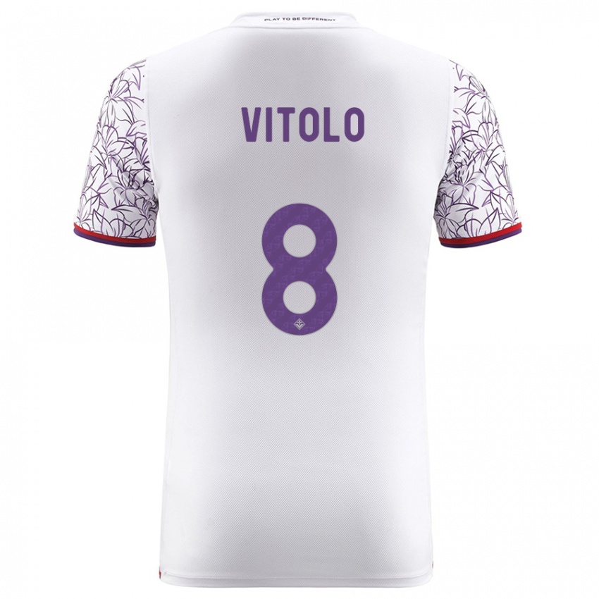 Kobiety Federico Vitolo #8 Biały Wyjazdowa Koszulka 2023/24 Koszulki Klubowe