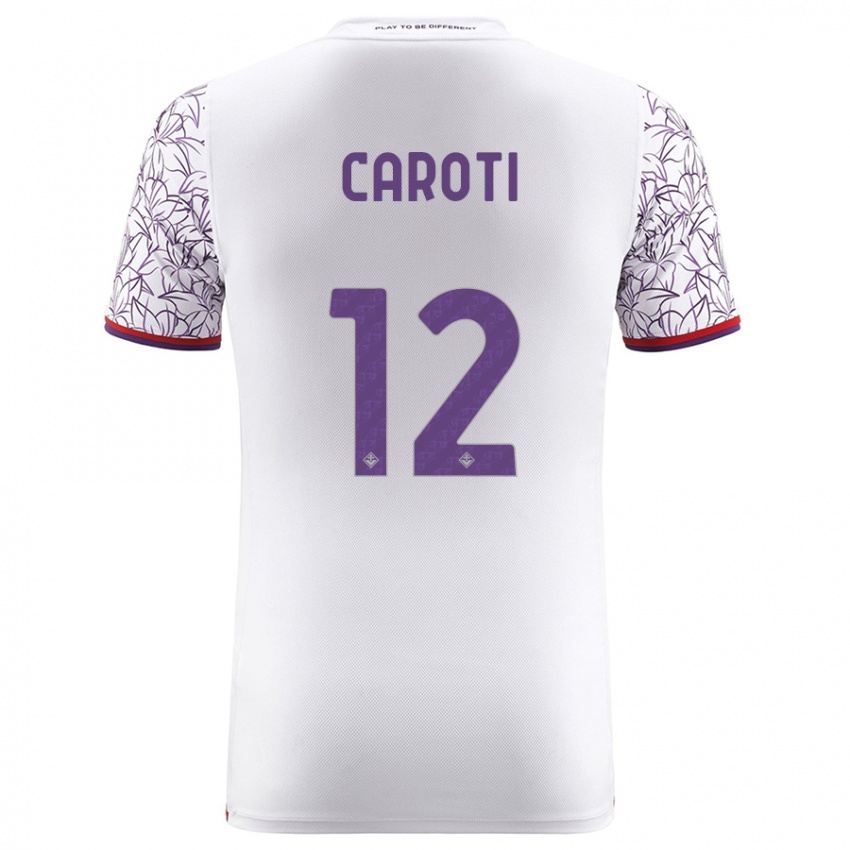 Kobiety Filippo Caroti #12 Biały Wyjazdowa Koszulka 2023/24 Koszulki Klubowe