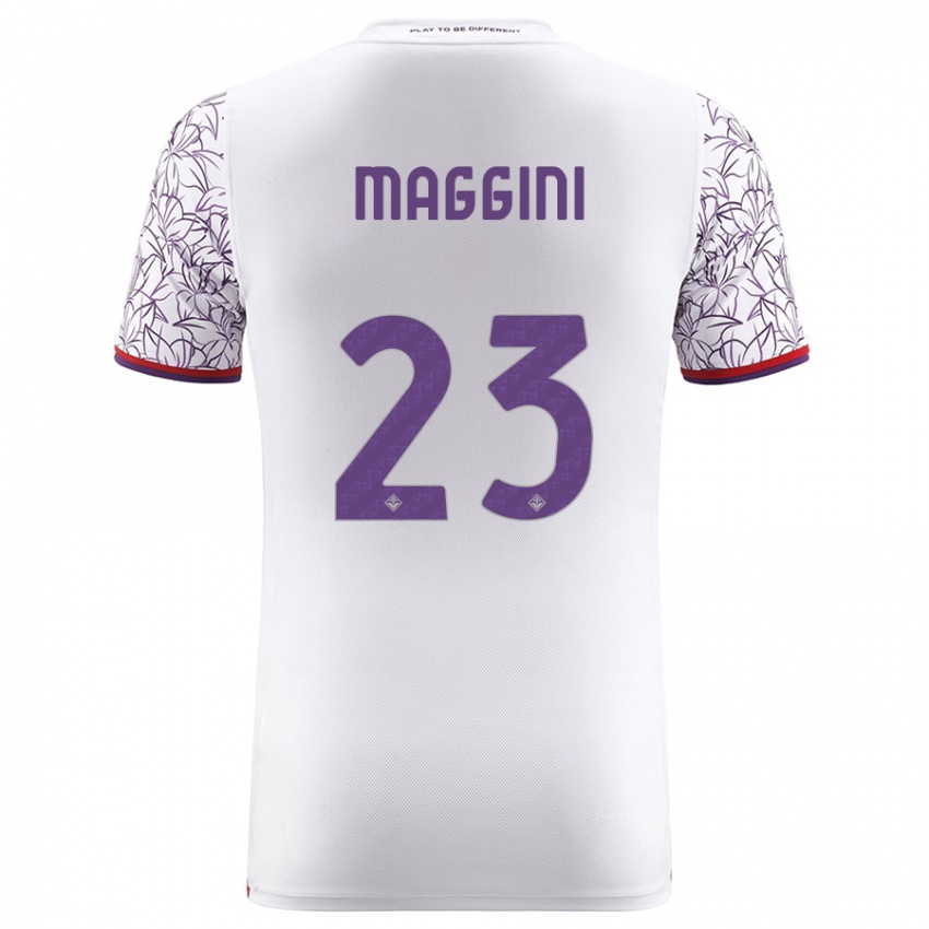 Kobiety Filippo Maggini #23 Biały Wyjazdowa Koszulka 2023/24 Koszulki Klubowe