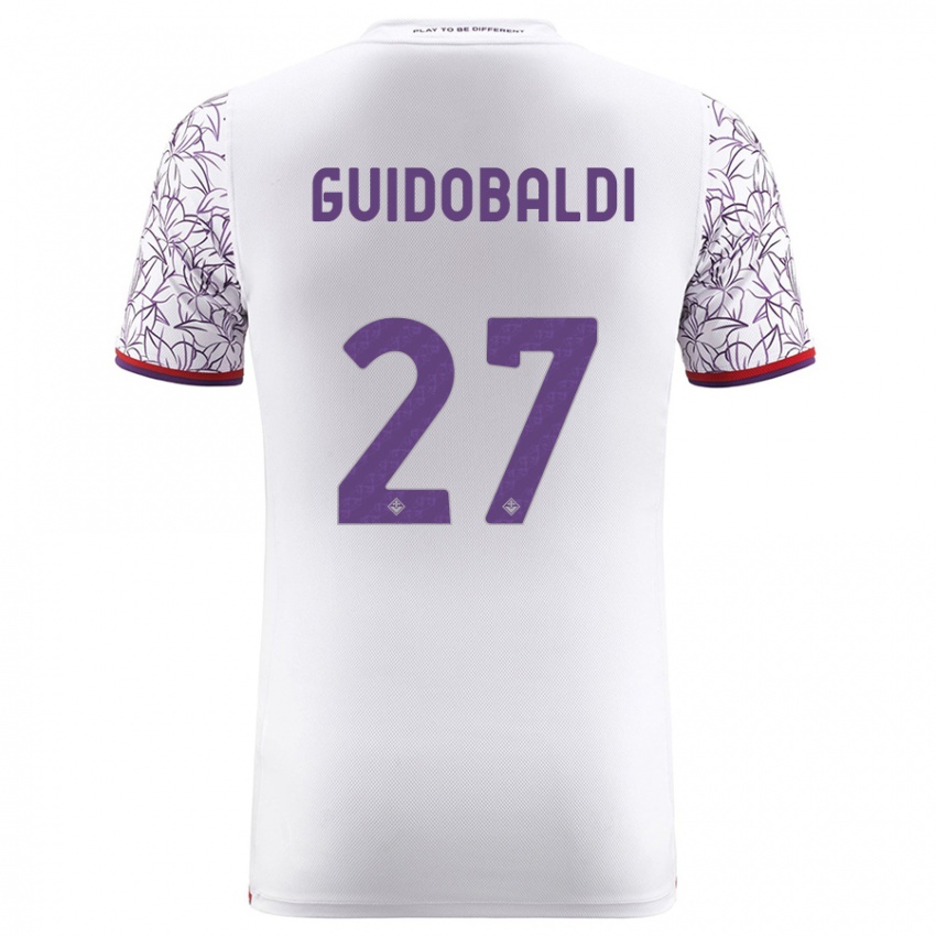 Kobiety Filippo Guidobaldi #27 Biały Wyjazdowa Koszulka 2023/24 Koszulki Klubowe