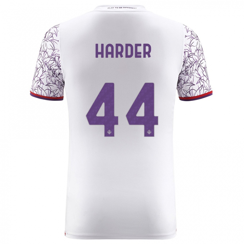 Kobiety Jonas Harder #44 Biały Wyjazdowa Koszulka 2023/24 Koszulki Klubowe