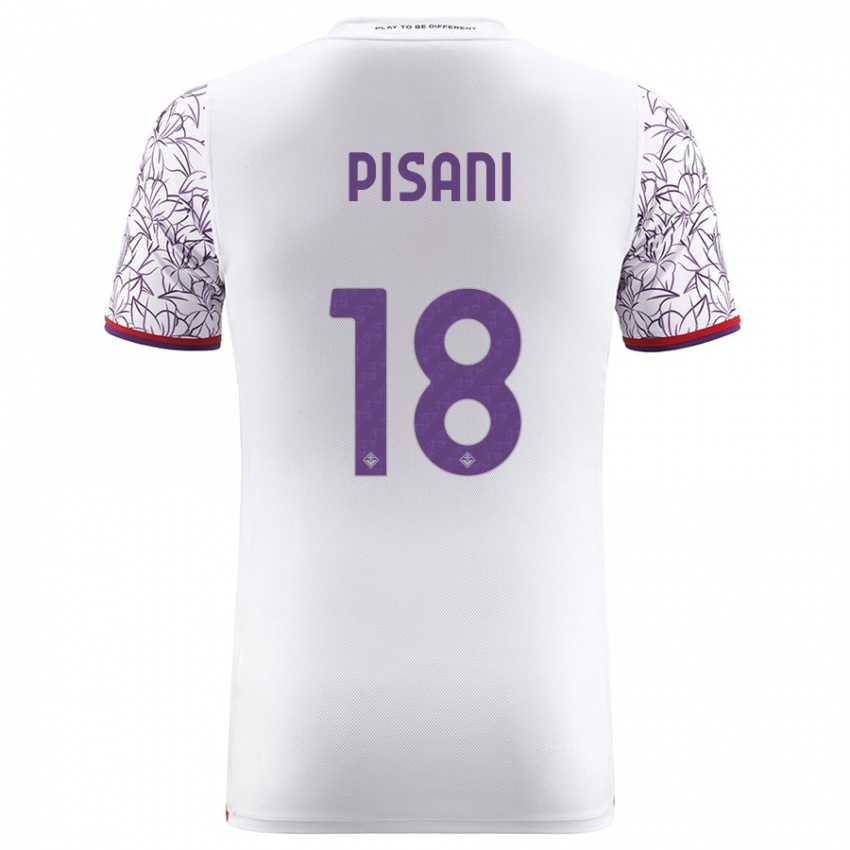 Kobiety Diego Pisani #18 Biały Wyjazdowa Koszulka 2023/24 Koszulki Klubowe