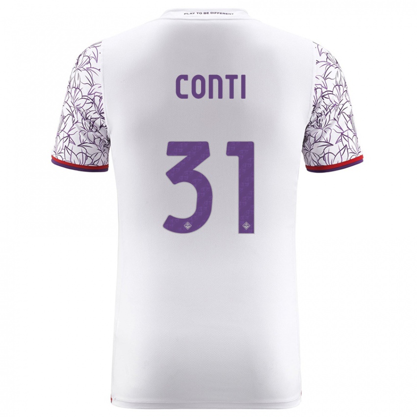 Kobiety Gabriele Conti #31 Biały Wyjazdowa Koszulka 2023/24 Koszulki Klubowe