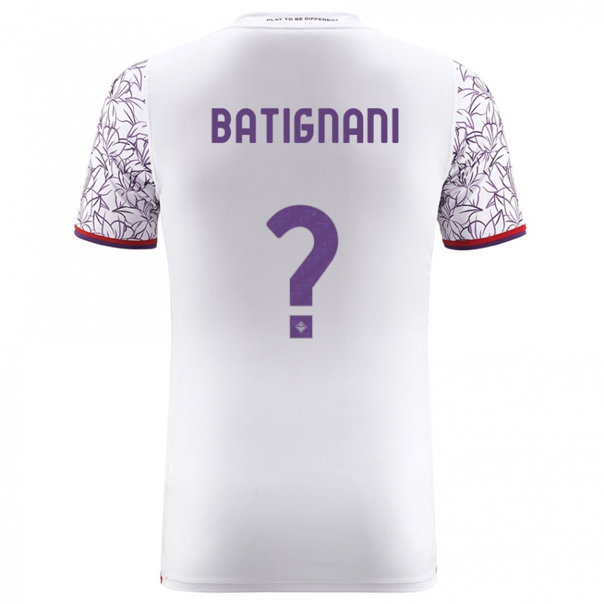 Kobiety Francesco Batignani #0 Biały Wyjazdowa Koszulka 2023/24 Koszulki Klubowe