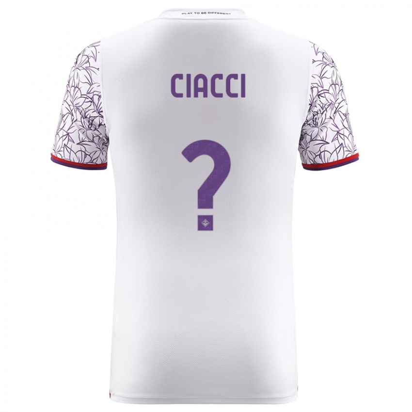 Kobiety Niccolò Ciacci #0 Biały Wyjazdowa Koszulka 2023/24 Koszulki Klubowe