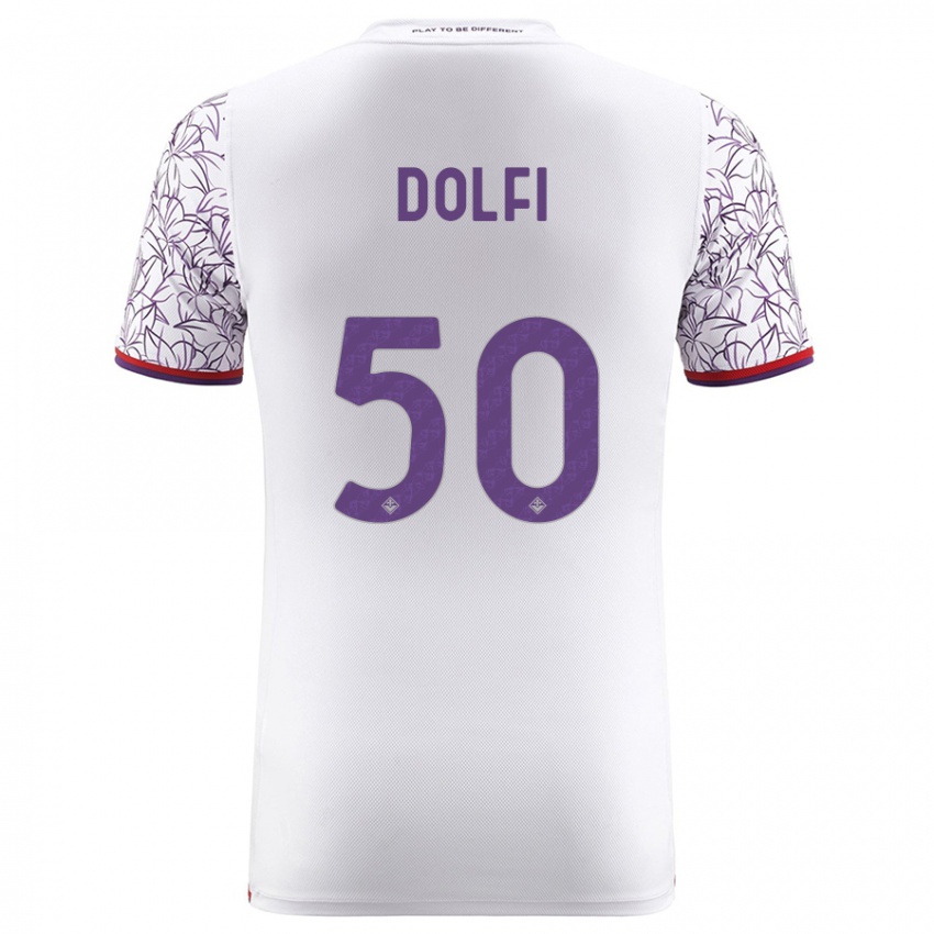 Kobiety Brando Dolfi #50 Biały Wyjazdowa Koszulka 2023/24 Koszulki Klubowe