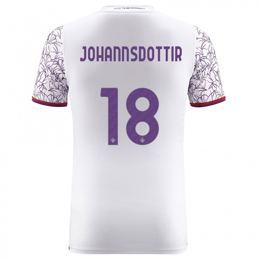 Kobiety Alexandra Johannsdottir #18 Biały Wyjazdowa Koszulka 2023/24 Koszulki Klubowe