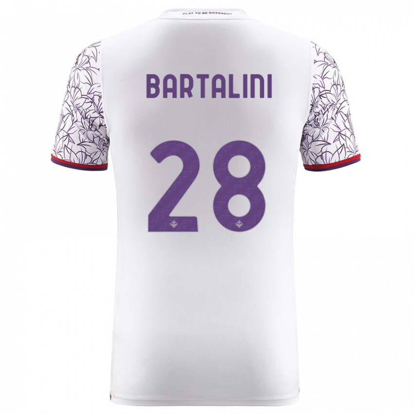 Kobiety Viola Bartalini #28 Biały Wyjazdowa Koszulka 2023/24 Koszulki Klubowe