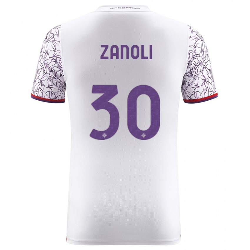 Kobiety Martina Zanoli #30 Biały Wyjazdowa Koszulka 2023/24 Koszulki Klubowe