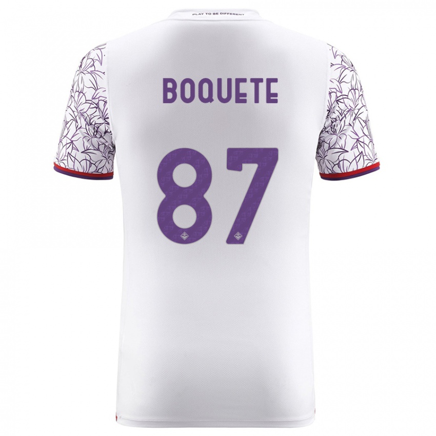 Kobiety Veronica Boquete #87 Biały Wyjazdowa Koszulka 2023/24 Koszulki Klubowe