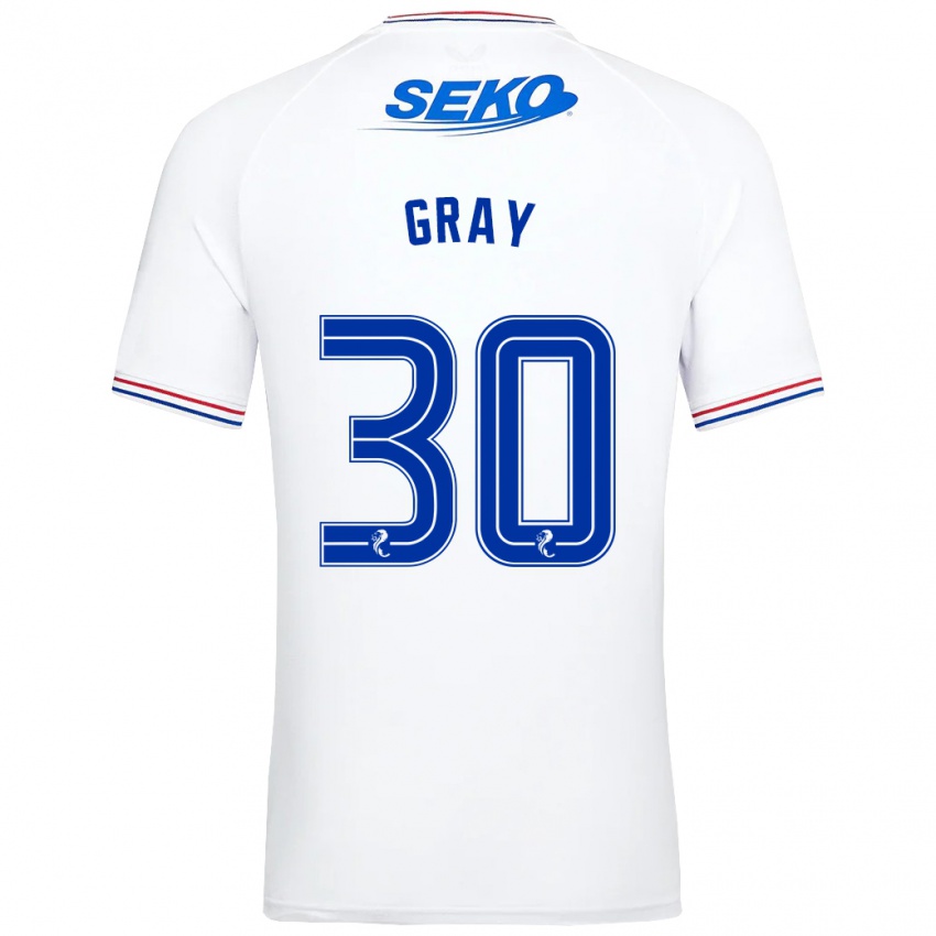 Kobiety Georgia Gray #30 Biały Wyjazdowa Koszulka 2023/24 Koszulki Klubowe