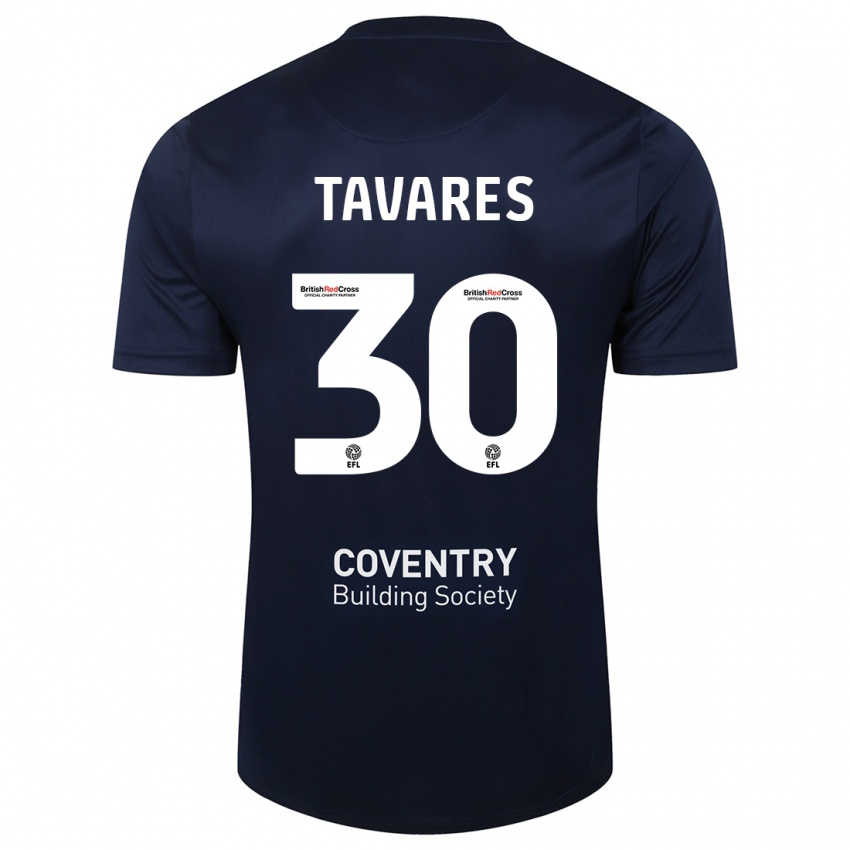Kobiety Fábio Tavares #30 Czerwona Marynarka Wojenna Wyjazdowa Koszulka 2023/24 Koszulki Klubowe