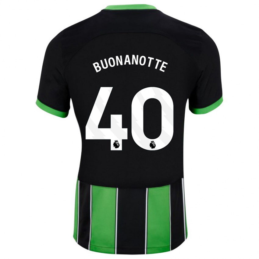 Kobiety Facundo Buonanotte #40 Czarny Zielony Wyjazdowa Koszulka 2023/24 Koszulki Klubowe