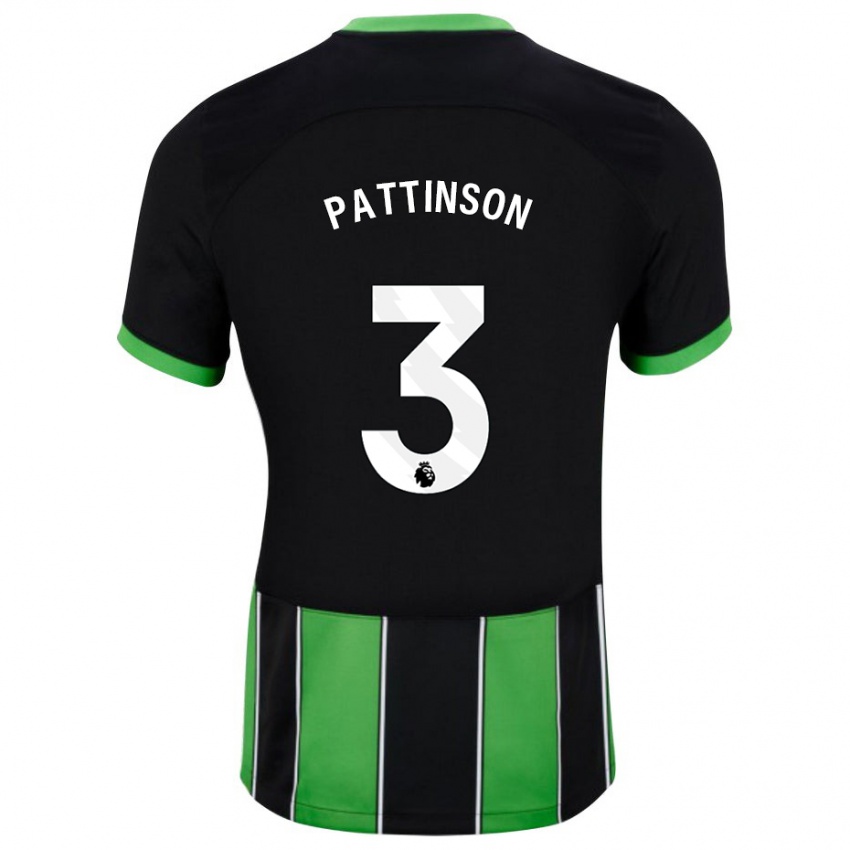 Kobiety Poppy Pattinson #3 Czarny Zielony Wyjazdowa Koszulka 2023/24 Koszulki Klubowe
