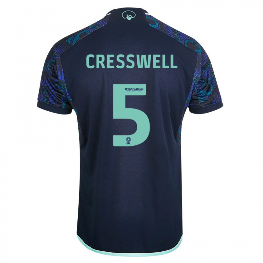 Kobiety Charlie Cresswell #5 Niebieski Wyjazdowa Koszulka 2023/24 Koszulki Klubowe