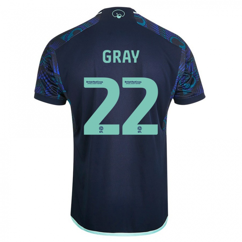 Kobiety Archie Gray #22 Niebieski Wyjazdowa Koszulka 2023/24 Koszulki Klubowe