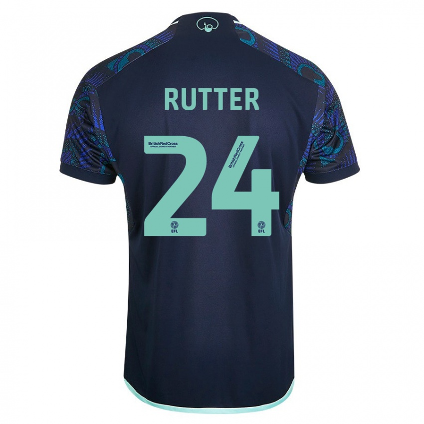 Kobiety Georginio Rutter #24 Niebieski Wyjazdowa Koszulka 2023/24 Koszulki Klubowe