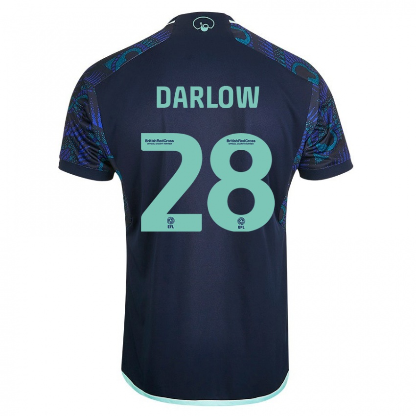 Kobiety Karl Darlow #28 Niebieski Wyjazdowa Koszulka 2023/24 Koszulki Klubowe