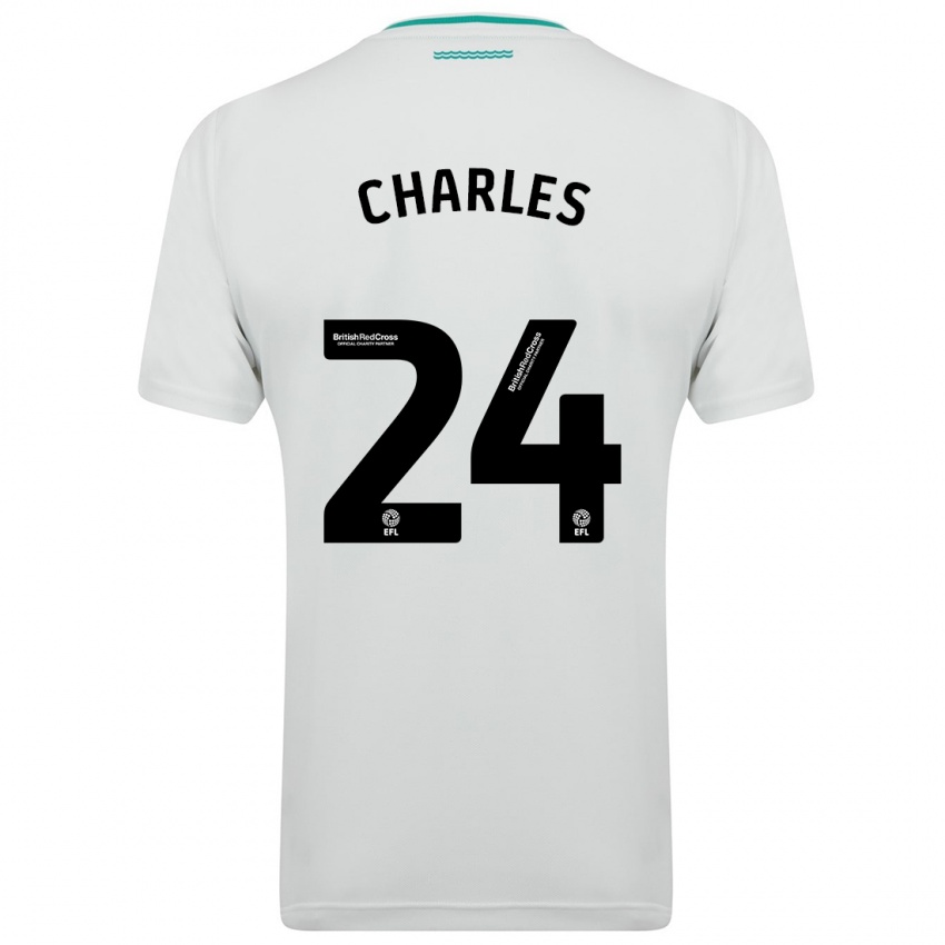 Kobiety Shea Charles #24 Biały Wyjazdowa Koszulka 2023/24 Koszulki Klubowe