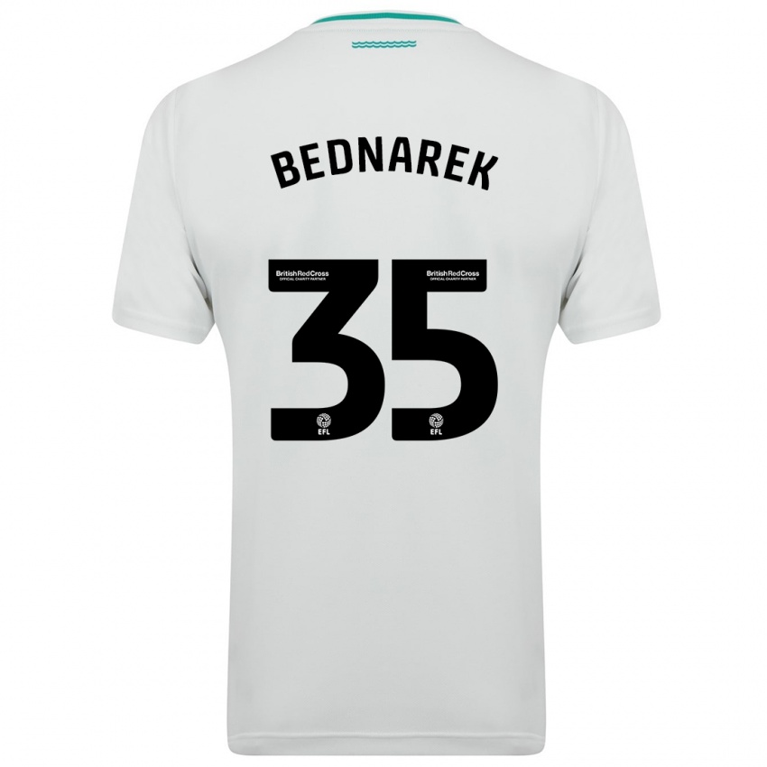 Kobiety Jan Bednarek #35 Biały Wyjazdowa Koszulka 2023/24 Koszulki Klubowe