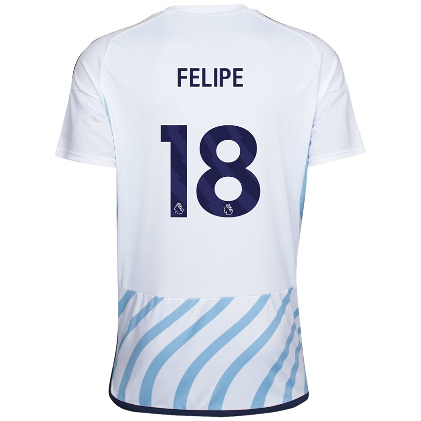 Kobiety Felipe #18 Biało Niebieski Wyjazdowa Koszulka 2023/24 Koszulki Klubowe