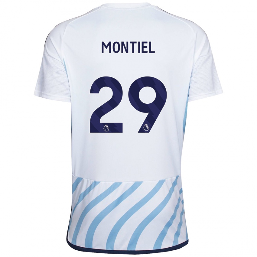 Kobiety Gonzalo Montiel #29 Biało Niebieski Wyjazdowa Koszulka 2023/24 Koszulki Klubowe
